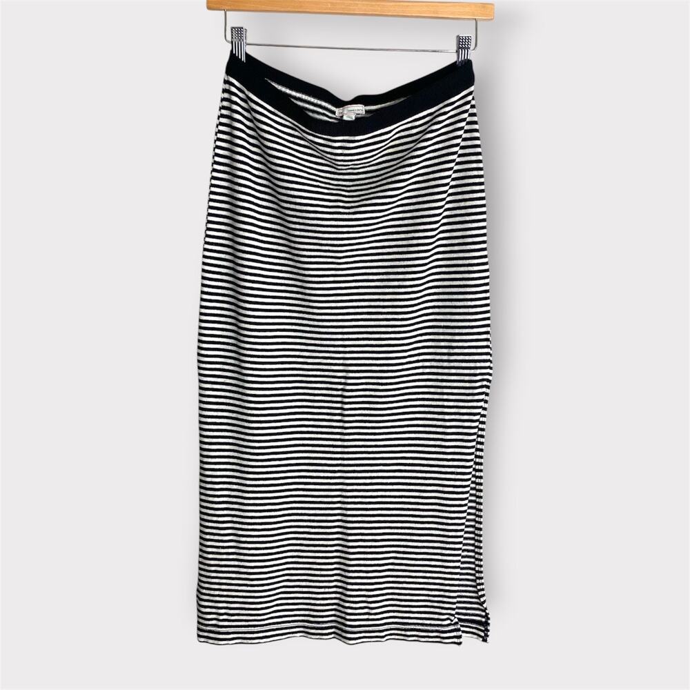 Gap Midi Skirt Black/White Striped Women's XS